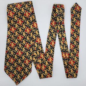 Floral Necktie Tie Gino Rossi Yellow Red Blue Polyester 54"L 4"W VTG Retro